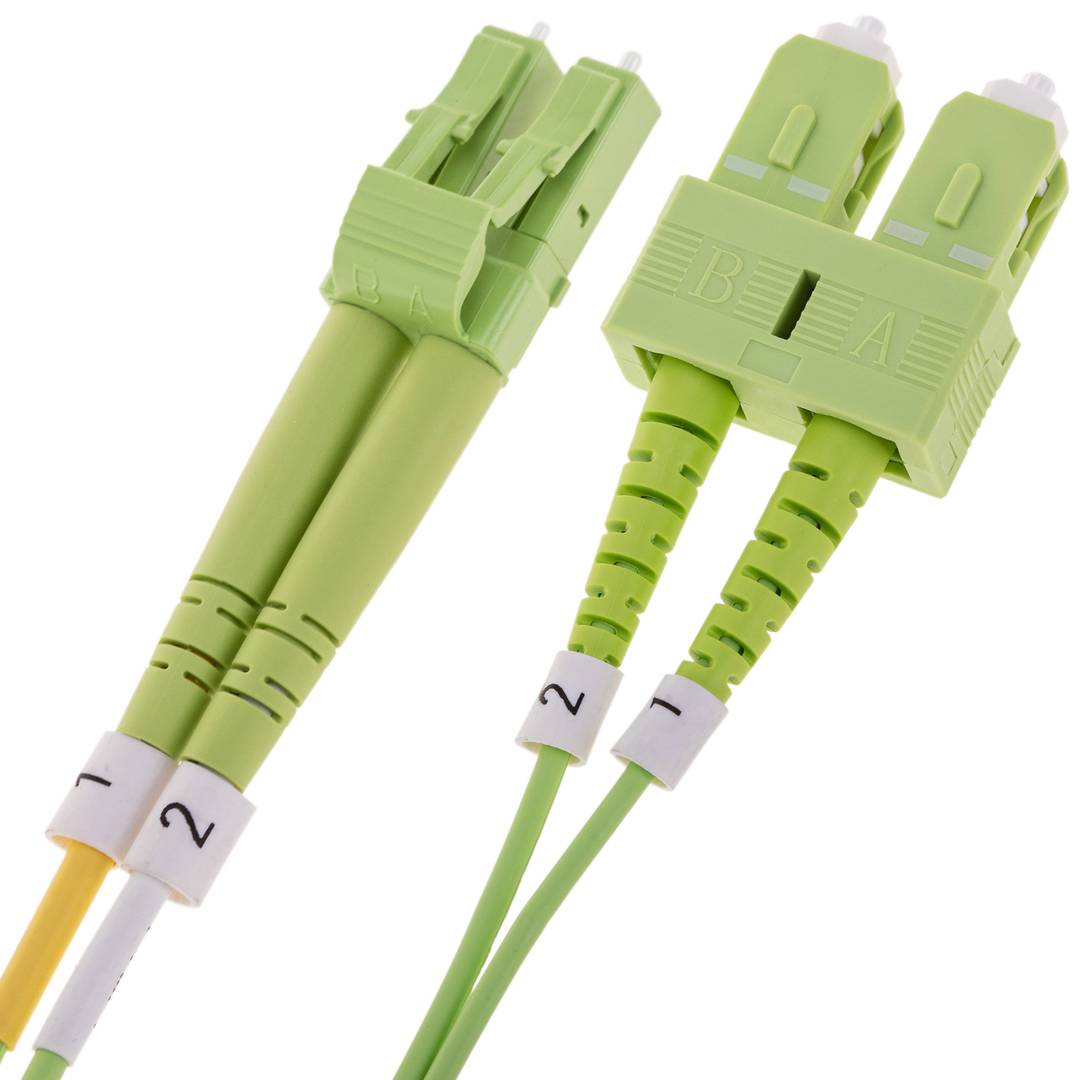 Cable de fibra óptica OM5 multimodo duplex 50µm/125µm LC/UPC a SC/UPC 100Gb de 3 m
