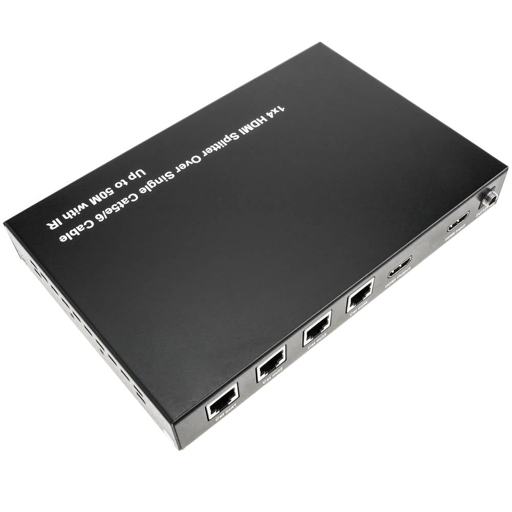 Multiplicador extensor HDMI de 4 puertos a través de cable ethernet Cat.5e hasta 50 m con IR
