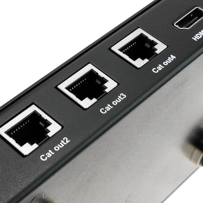 Multiplicador extensor HDMI de 4 puertos a través de cable ethernet Cat.5e hasta 50 m con IR