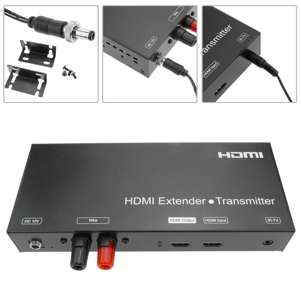Extensor HDMI Prolongador FullHD 1080p a través de cable 2 hilos a 3800m. Módulo Transmisor