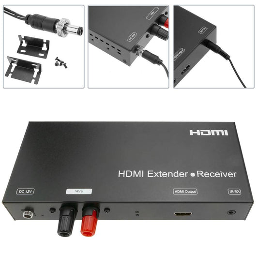 Extensor HDMI Prolongador FullHD 1080p a través de cable 2 hilos a 3800m. Módulo Receptor