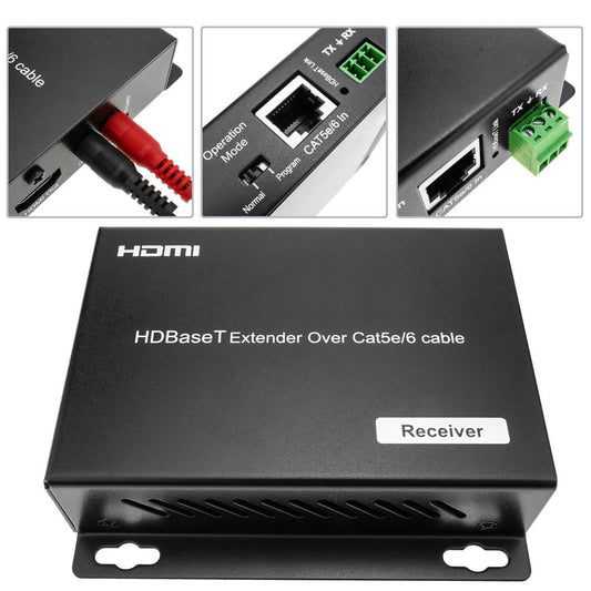 Extensor HDMI UltraHD 4K 2K FullHD 1080p Cat.5e Cat.6 compatible con HDBaseT HDBT POC 100m - Receptor