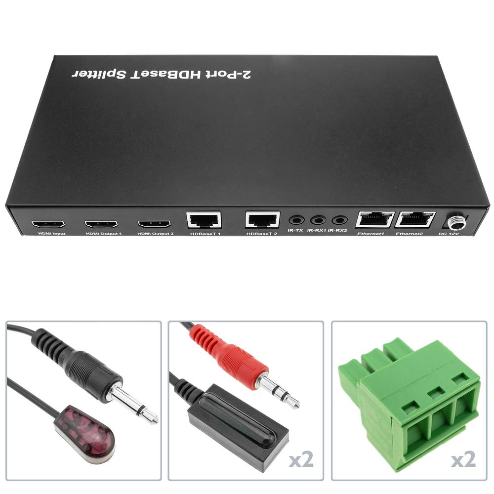Extensor HDMI UltraHD 4K 2K FullHD 1080p Cat.5e Cat.6 compatible con HDBaseT HDBT 100m - Transmisor 2 puertos