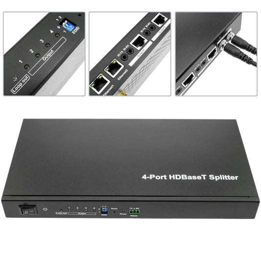 Extensor HDMI UltraHD 4K 2K FullHD 1080p Cat.5e Cat.6 compatible con HDBaseT HDBT 100m - Transmisor 4 puertos