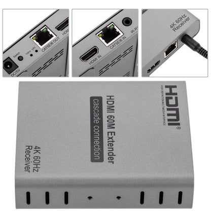 Receptor para Extensor HDMI 2.0  a través de cable Ethernet (RJ45) Cat5e/6 hasta 60 metros 4K@60Hz