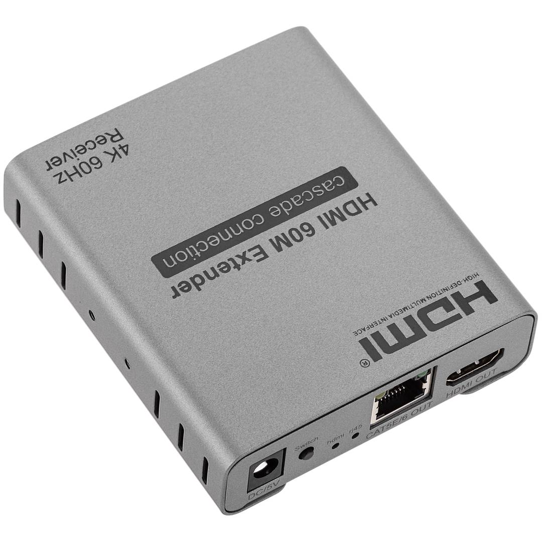 Receptor para Extensor HDMI 2.0  a través de cable Ethernet (RJ45) Cat5e/6 hasta 60 metros 4K@60Hz