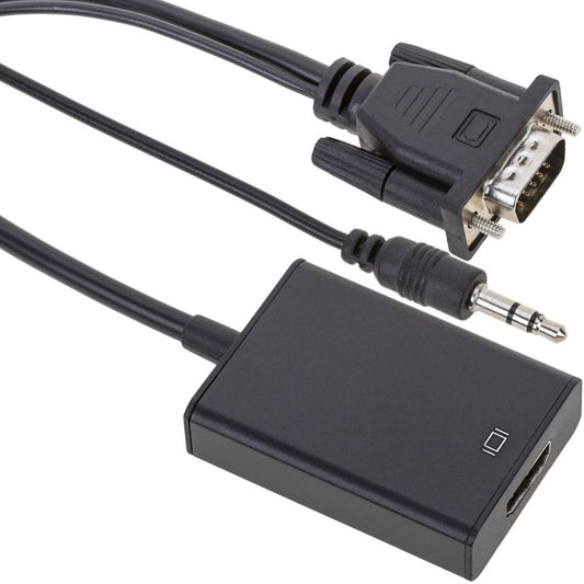 Conversor VGA a HDMI con audio y cable de alimentación USB