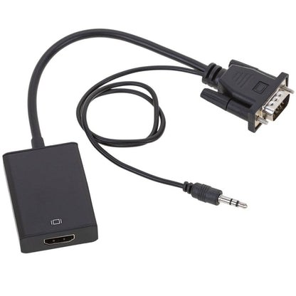 Conversor VGA a HDMI con audio y cable de alimentación USB