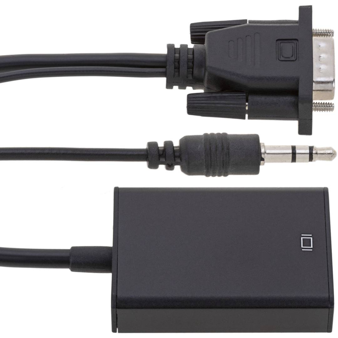 Conversor VGA a HDMI con audio y cable de alimentación USB