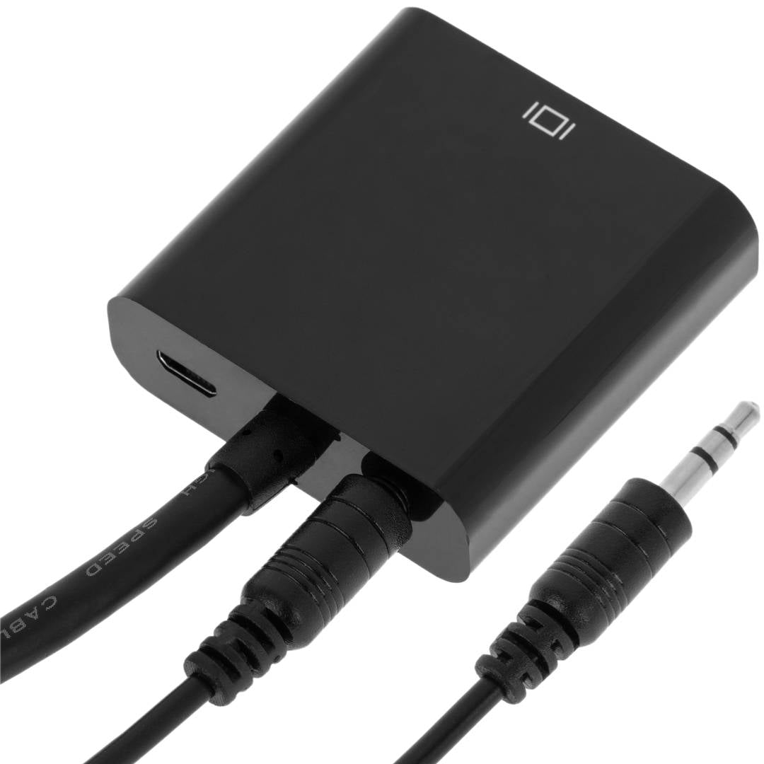 Conversor adaptador HDMI a VGA con audio minijack 10cm