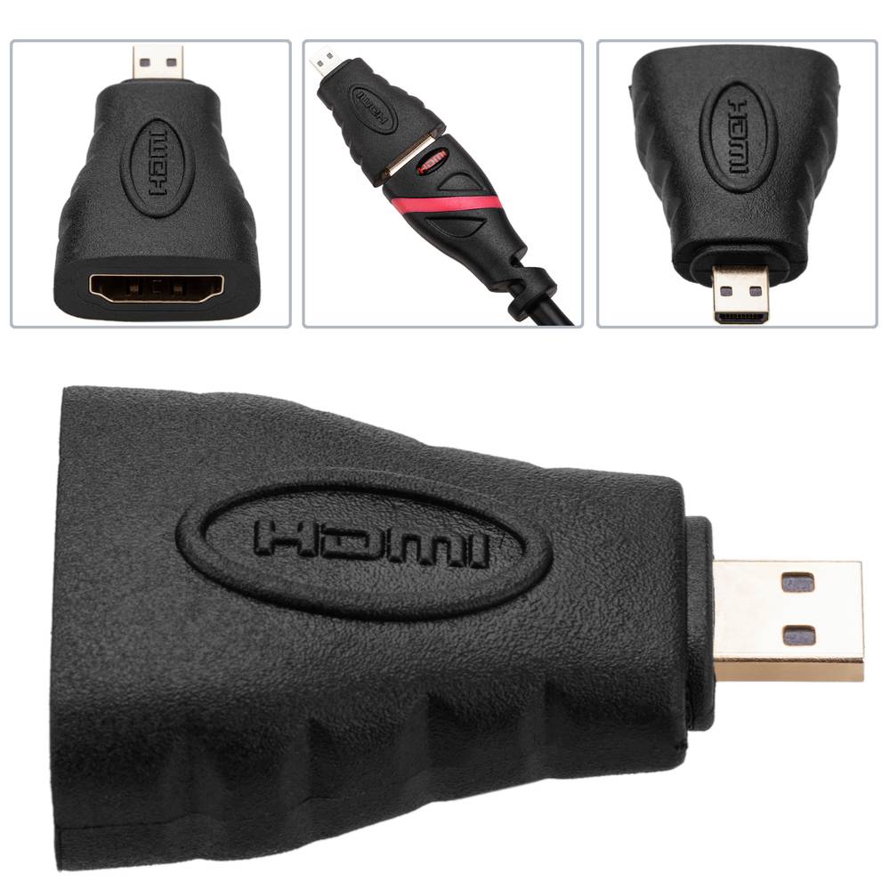 Adaptador HDMI de HDMI tipo A hembra a micro HDMI tipo D macho