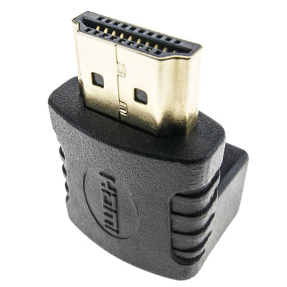 Adaptador HDMI de tipo HDMI-A macho a HDMI-A hembra acodado arriba