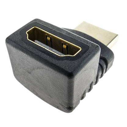 Adaptador HDMI de tipo HDMI-A macho a HDMI-A hembra acodado arriba