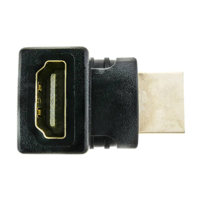 Adaptador HDMI de tipo HDMI-A macho a HDMI-A hembra acodado arriba