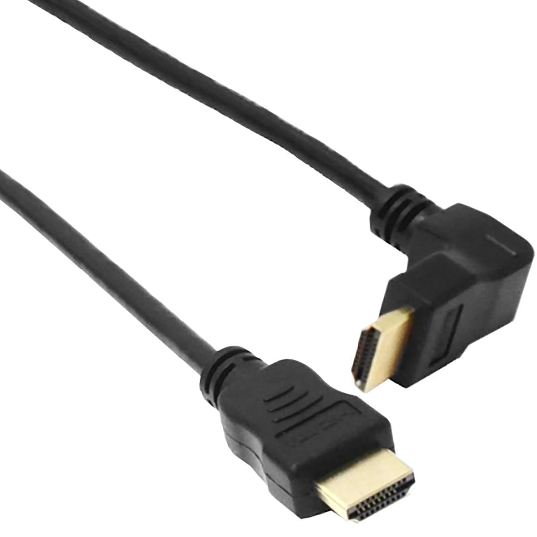 Cable HDMI de tipo HDMI-A macho a HDMI-A macho angulo izquierda 50cm