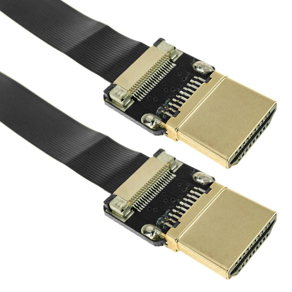 Cable vídeo HDMI plano FPV 50 cm A-macho a A-macho