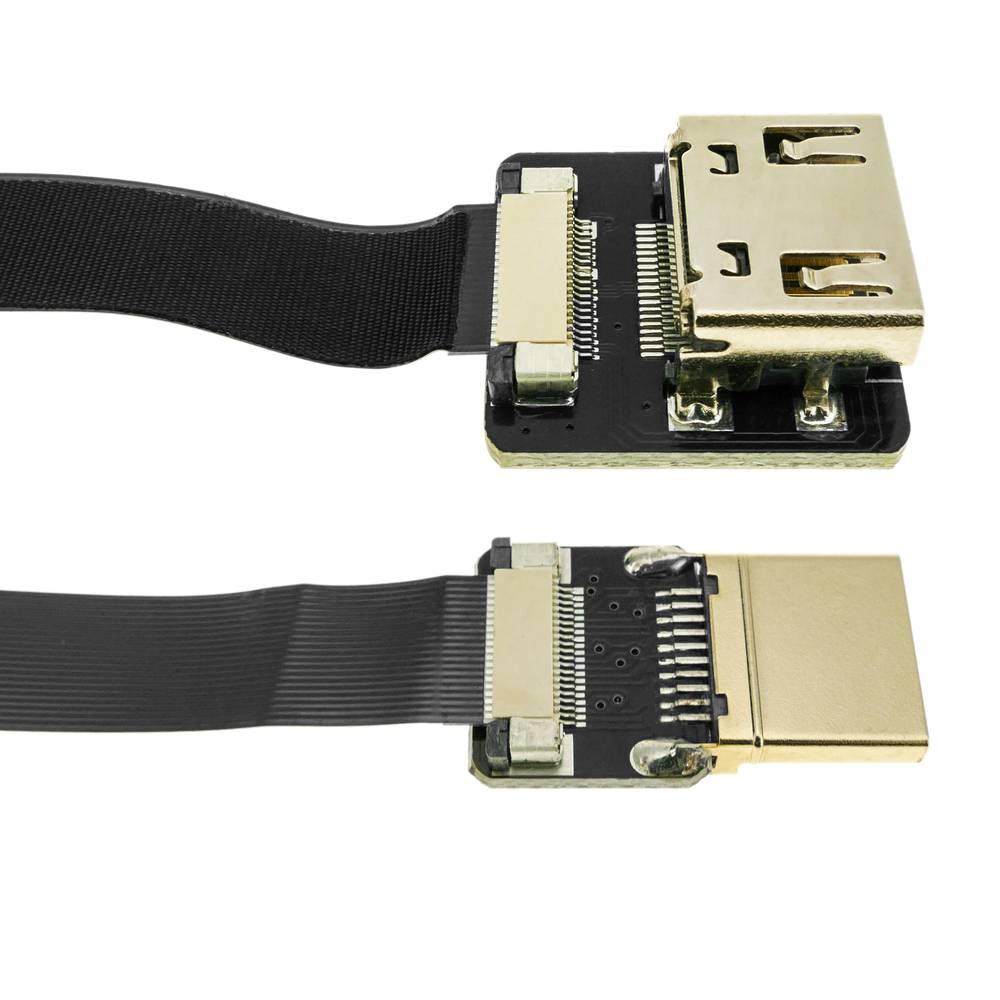 Cable vídeo HDMI plano FPV 20 cm A-macho a A-hembra