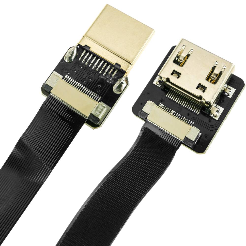 Cable vídeo HDMI plano FPV 20 cm A-macho a A-hembra