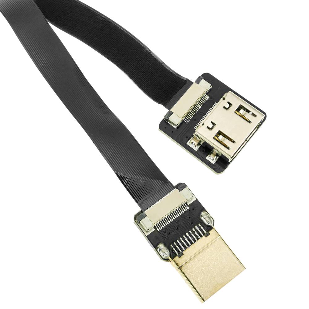 Cable vídeo HDMI plano FPV 20 cm A-macho a A-hembra