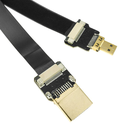 Cable vídeo HDMI plano FPV 50 cm A-macho a micro D-macho