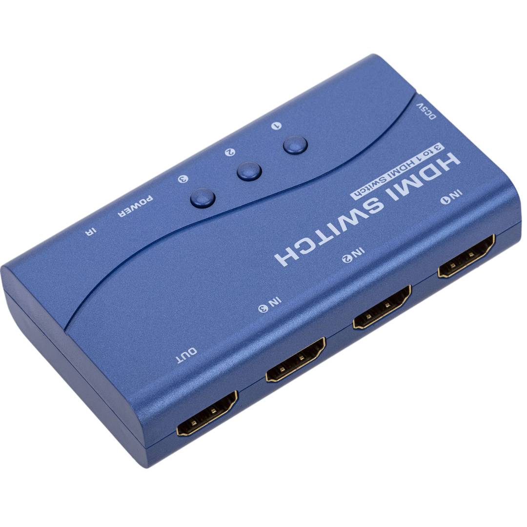 Selector HDMI con control remoto (3 IN a 1 OUT)