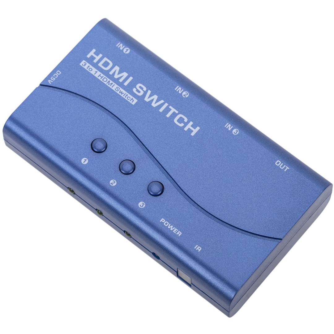 Selector HDMI con control remoto (3 IN a 1 OUT)