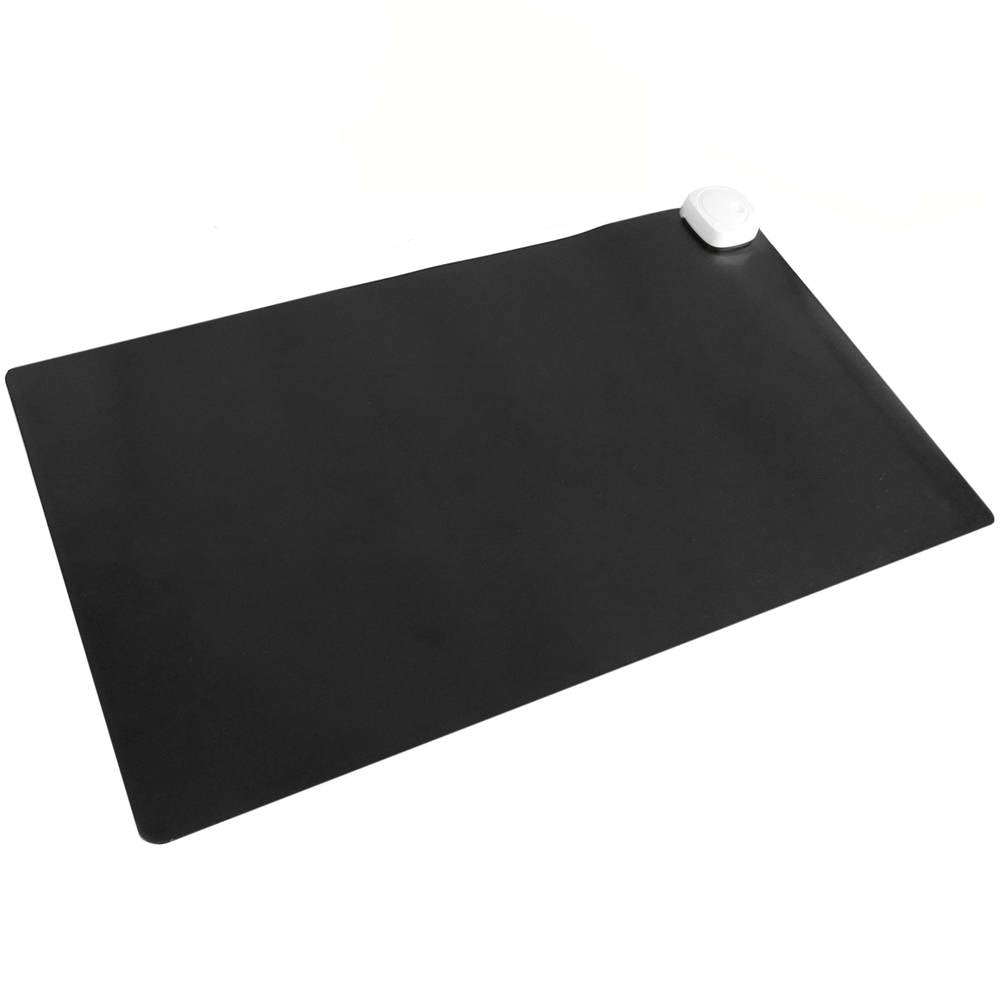 Alfombra y superficie térmica con calefacción para escritorio suelo y pies de 60 x 36 cm 85W negro