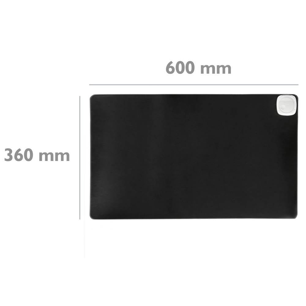 Alfombra y superficie térmica con calefacción para escritorio suelo y pies de 60 x 36 cm 85W negro