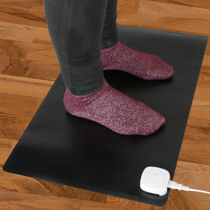 Alfombra y superficie térmica con calefacción para escritorio suelo y pies de 60 x 36 cm 85W negro