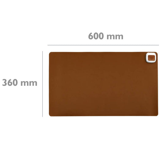 Alfombra y superficie térmica con calefacción para escritorio suelo y pies de 60 x 36 cm 65W marrón