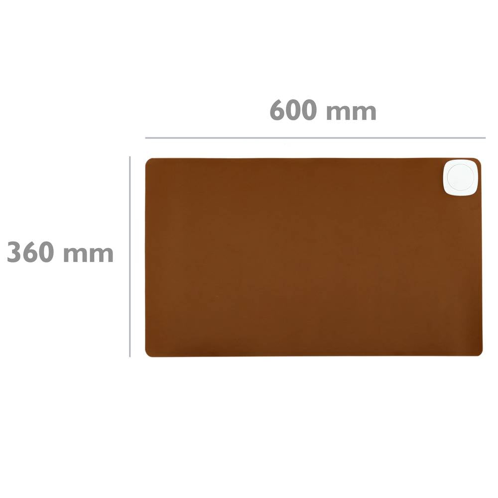 Alfombra y superficie térmica con calefacción para escritorio suelo y pies de 60 x 36 cm 85W marrón