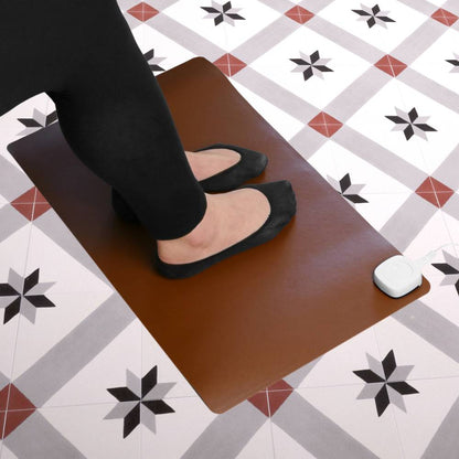 Alfombra y superficie térmica con calefacción para escritorio suelo y pies de 60 x 36 cm 85W marrón