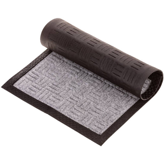 Felpudo rectangular de polipropileno liso gris oscuro 60x40cm