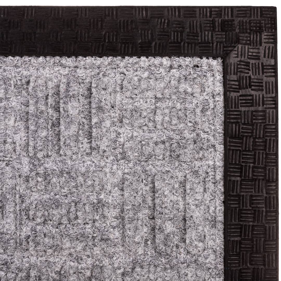 Felpudo rectangular de polipropileno liso gris oscuro 60x40cm