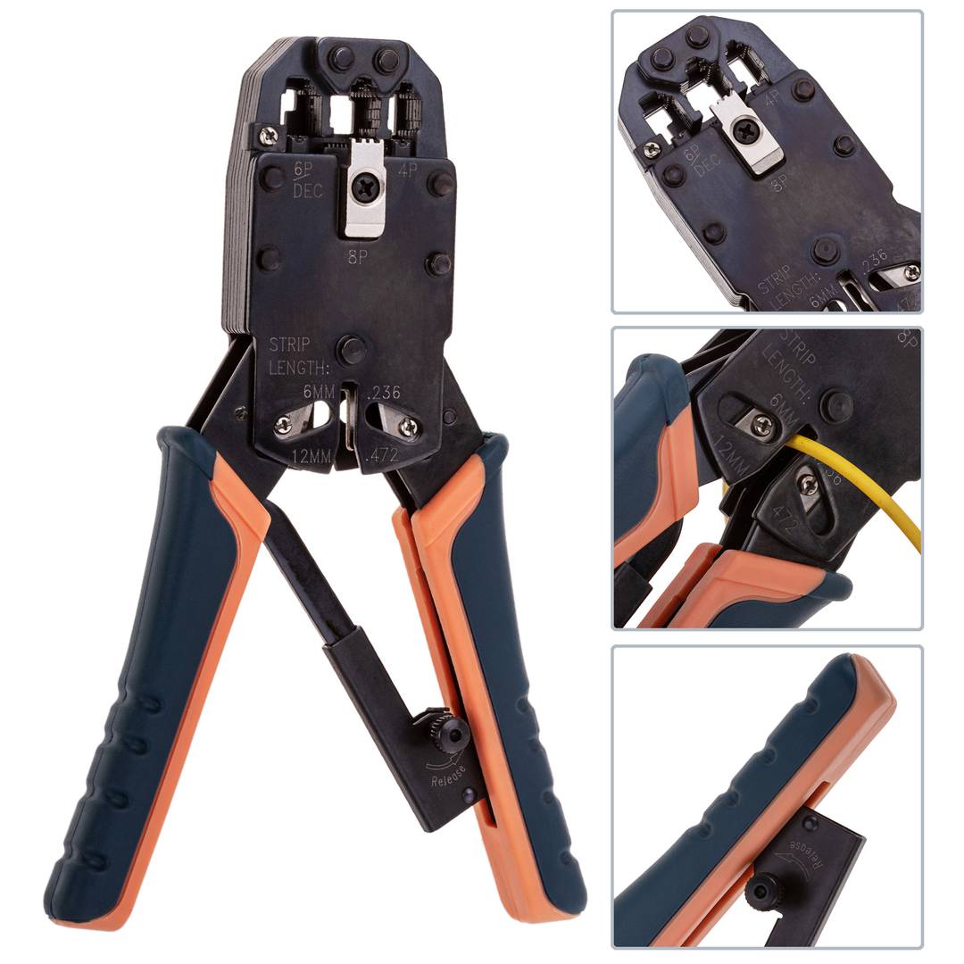 Herramienta crimpadora para RJ10 RJ11 RJ12 RJ45 (4P4C 6P2C 6P6C 8P8C)