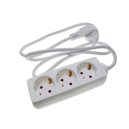 Regleta de enchufes 3 schuko 16A 230V blanca con cable de 3m