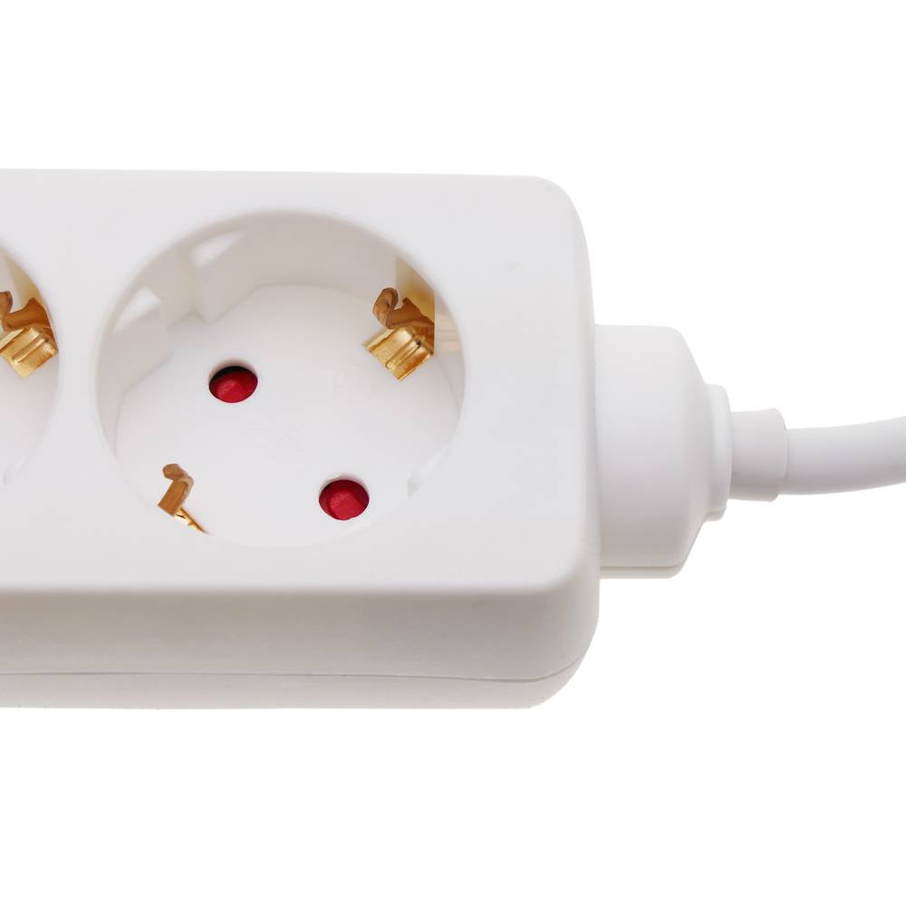 Regleta de enchufes 3 schuko 16A 230V blanca con cable de 3m