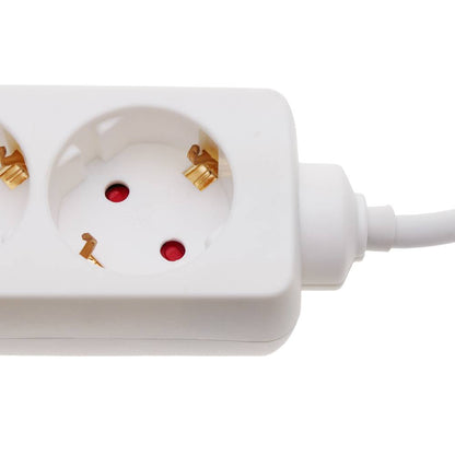 Regleta de enchufes 6 schuko 16A 250V blanca con cable de 1.5m