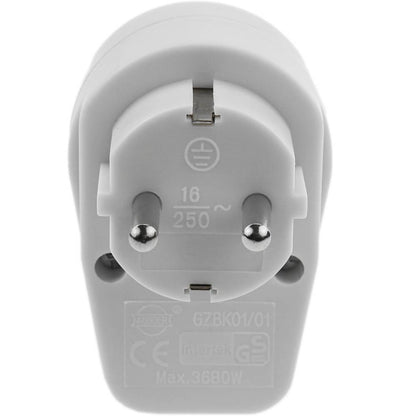 Clavija enchufe schuko de color blanco 220VAC con interruptor