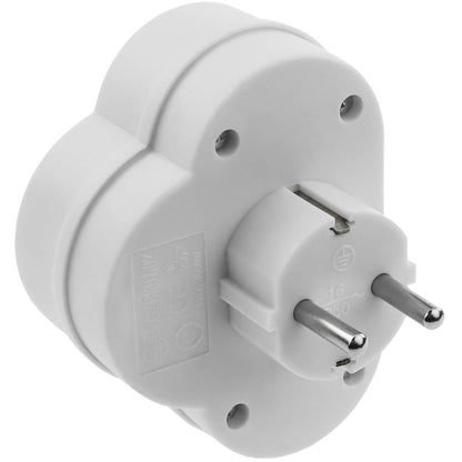 Clavija enchufe doble schuko de color blanco 250VAC con interruptor