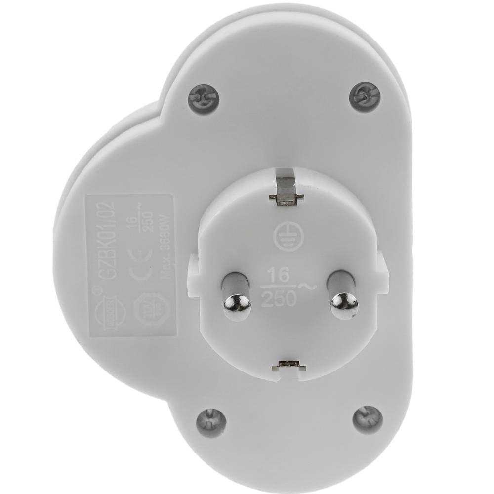 Clavija enchufe doble schuko de color blanco 250VAC con interruptor