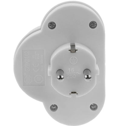 Clavija enchufe doble schuko de color blanco 250VAC con interruptor