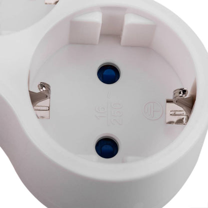 Multiplicador adaptador de clavija enchufe schuko triple blanco con interruptor