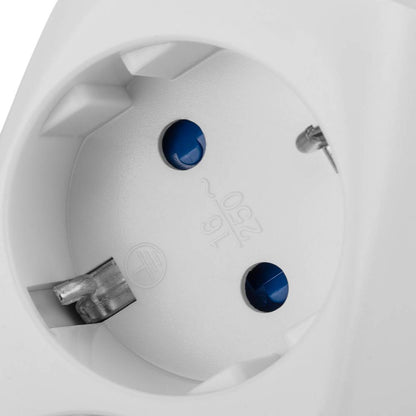 Multiplicador adaptador de clavija enchufe schuko doble blanco