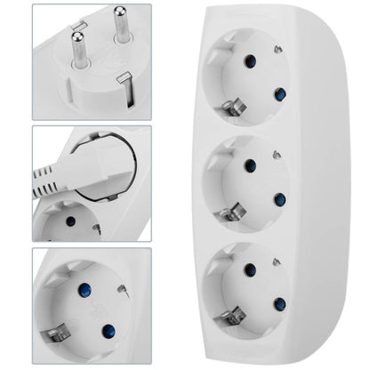 Multiplicador adaptador de clavija enchufe schuko triple blanco