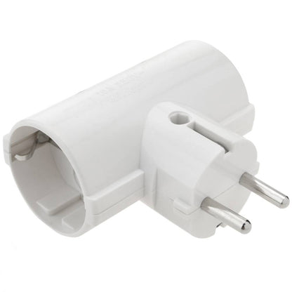 Multiplicador de clavija enchufe schuko doble de color blanco