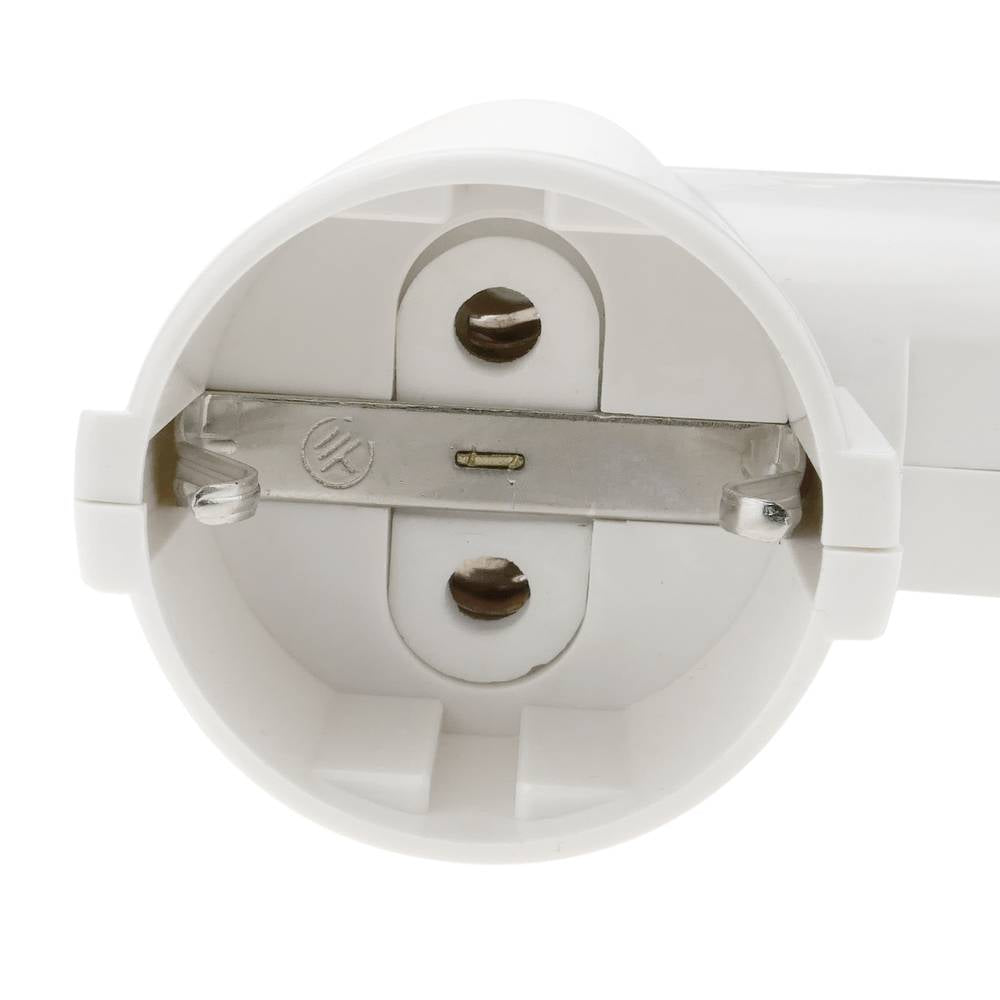 Multiplicador de clavija enchufe schuko doble de color blanco