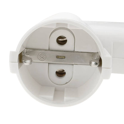 Multiplicador de clavija enchufe schuko doble de color blanco