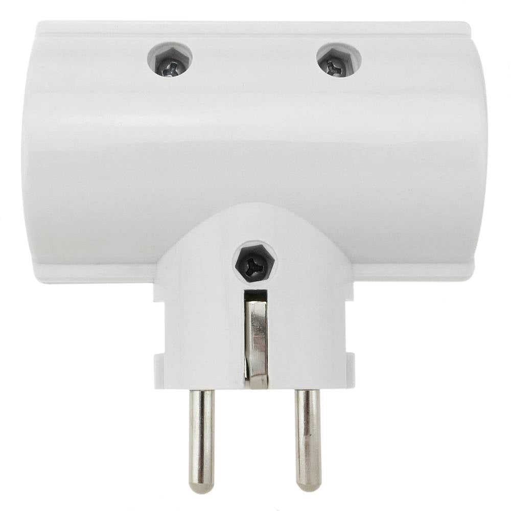 Multiplicador de clavija enchufe schuko doble de color blanco