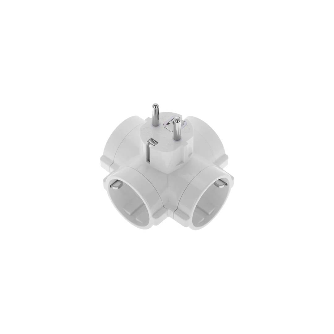 Multiplicador de clavija enchufe schuko cuádruple de color blanco